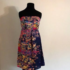 Lavand “water lily” silky strapless dress